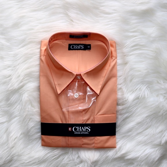 Chaps Mango Colored Dressy Shirt. - Picture 1 of 3